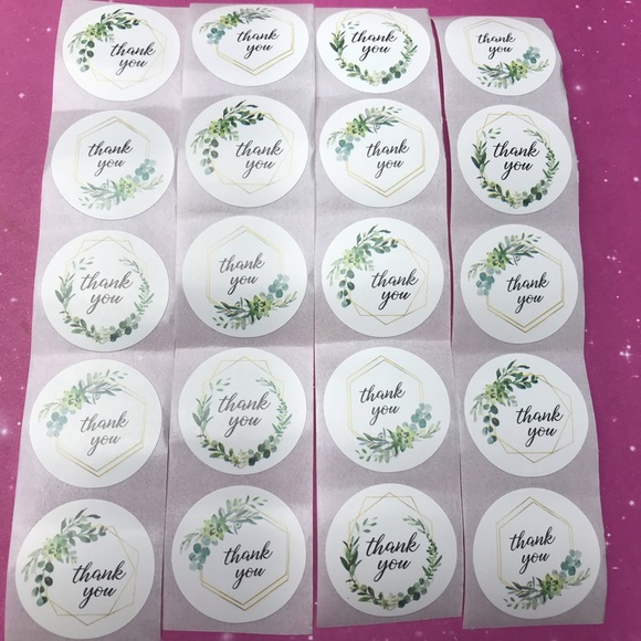 🌻200 thank you stickers small 1” round 8 designs - Picture 2 of 5